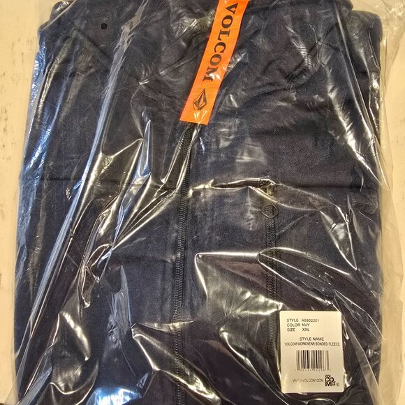 VOLCOM Jacket Men Fleece Jacket Full Zip Navy SWEATSHIRT MENS XXL NEW - Picture 4 of 7